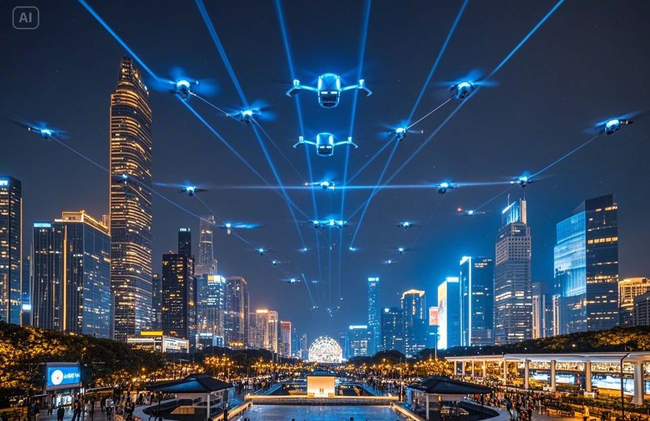 無人機(jī)表演|第八代生態(tài)無人機(jī)重繪地球基因圖譜